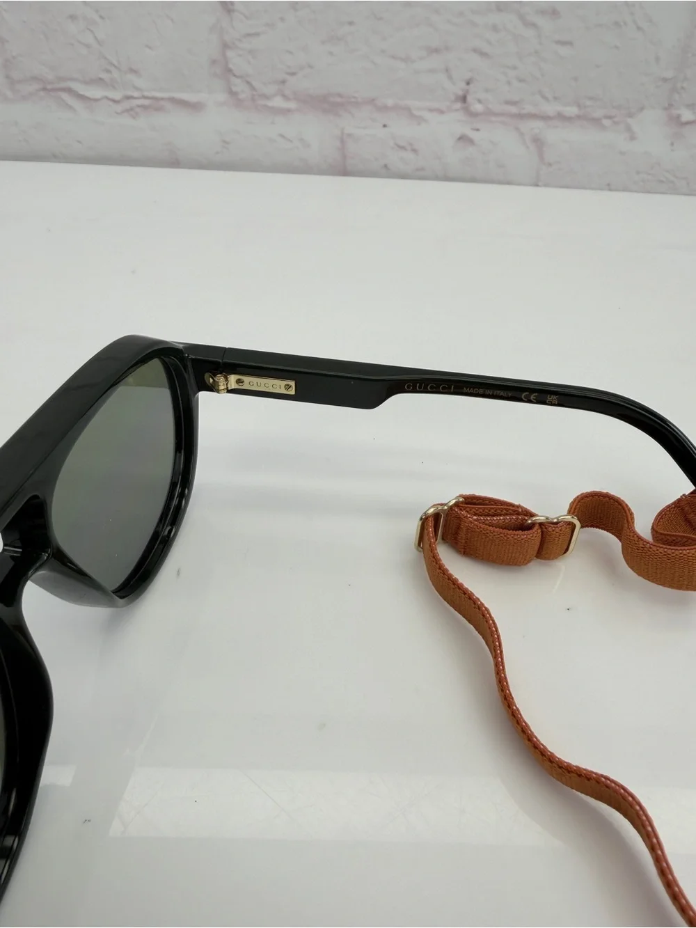 Gucci GG1239S Pilot Men's Sunglasses Green Reflective Lens 58-16-145 Like New